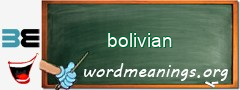 WordMeaning blackboard for bolivian